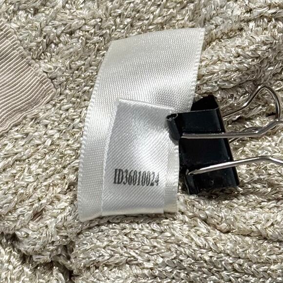 WHBM Cardigan 3/4 Sleeve Cable Knit Old Money Preppy Academia Metallic Medium - Picture 6 of 8